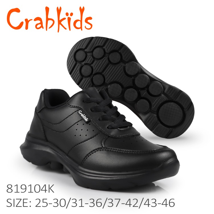 Crabkids School Shoes For Boys Black