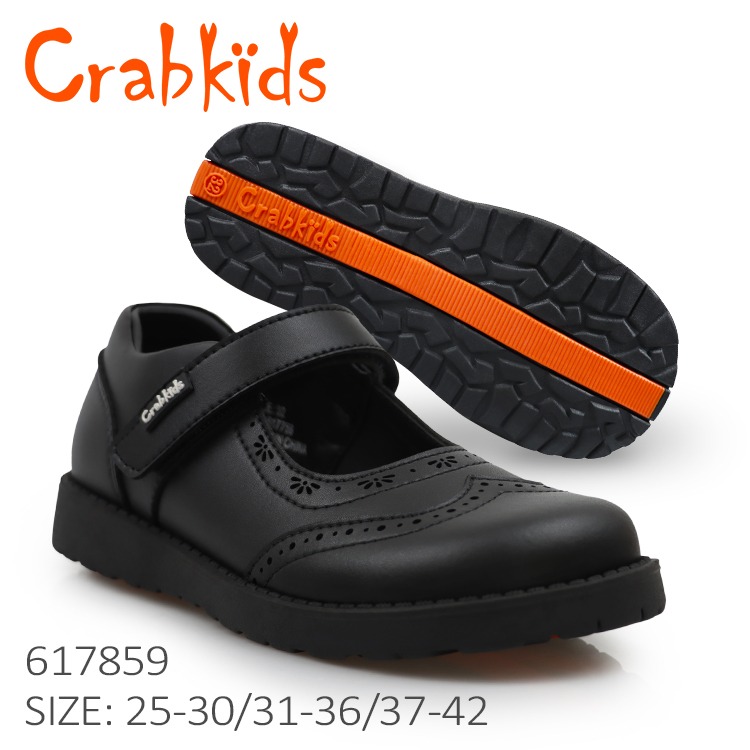 Crabkids School Shoes For Girls Black
